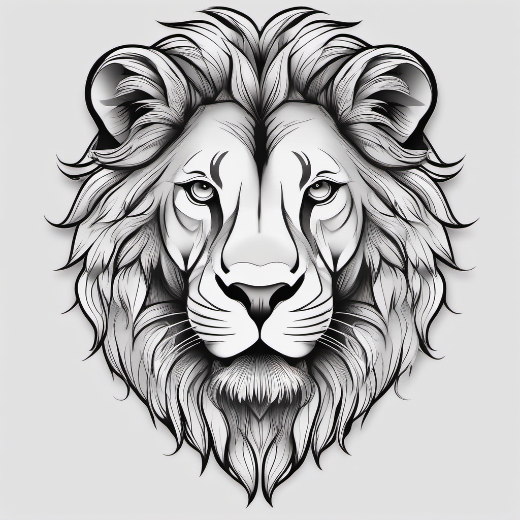 Small lion tattoo, Delicate and subtle lion tattoos, often chosen for their elegance. , color tattoo designs, white clean background