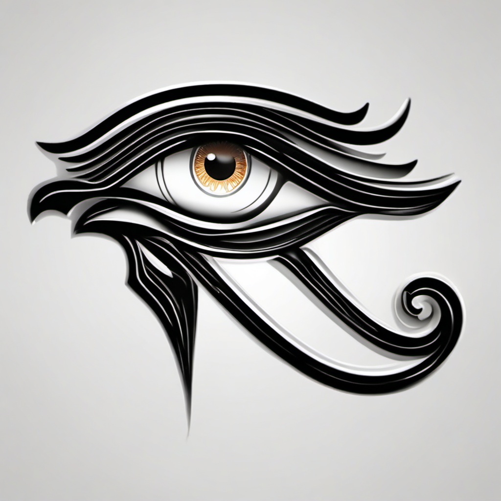 realistic eye of horus tattoo  simple color tattoo,minimal,white background