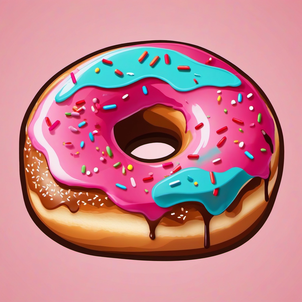 Donut clipart - donut with a bite taken out of it  