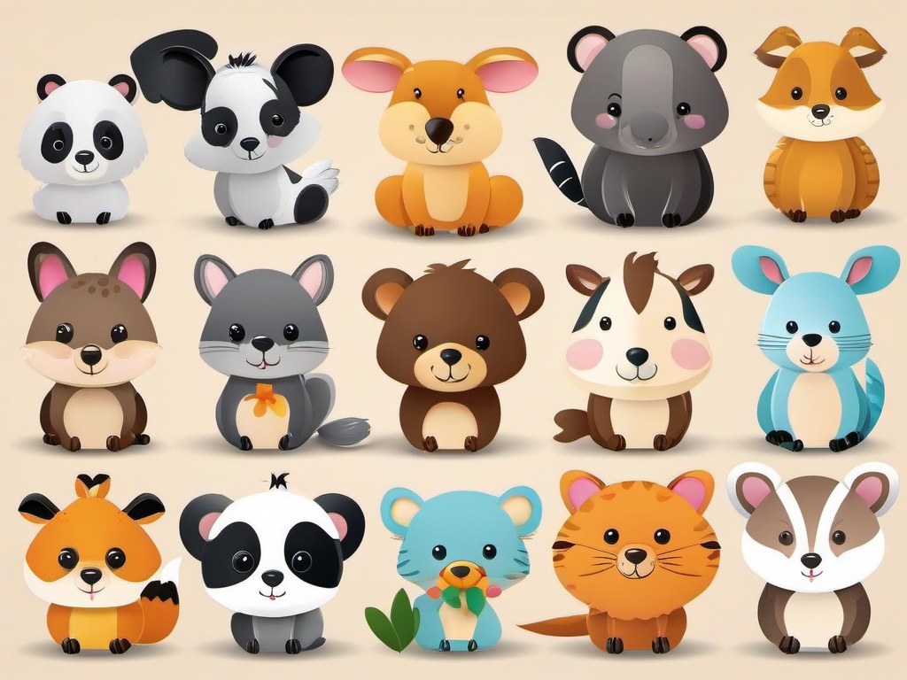 Animal clipart - animals with a heartwarming expression  