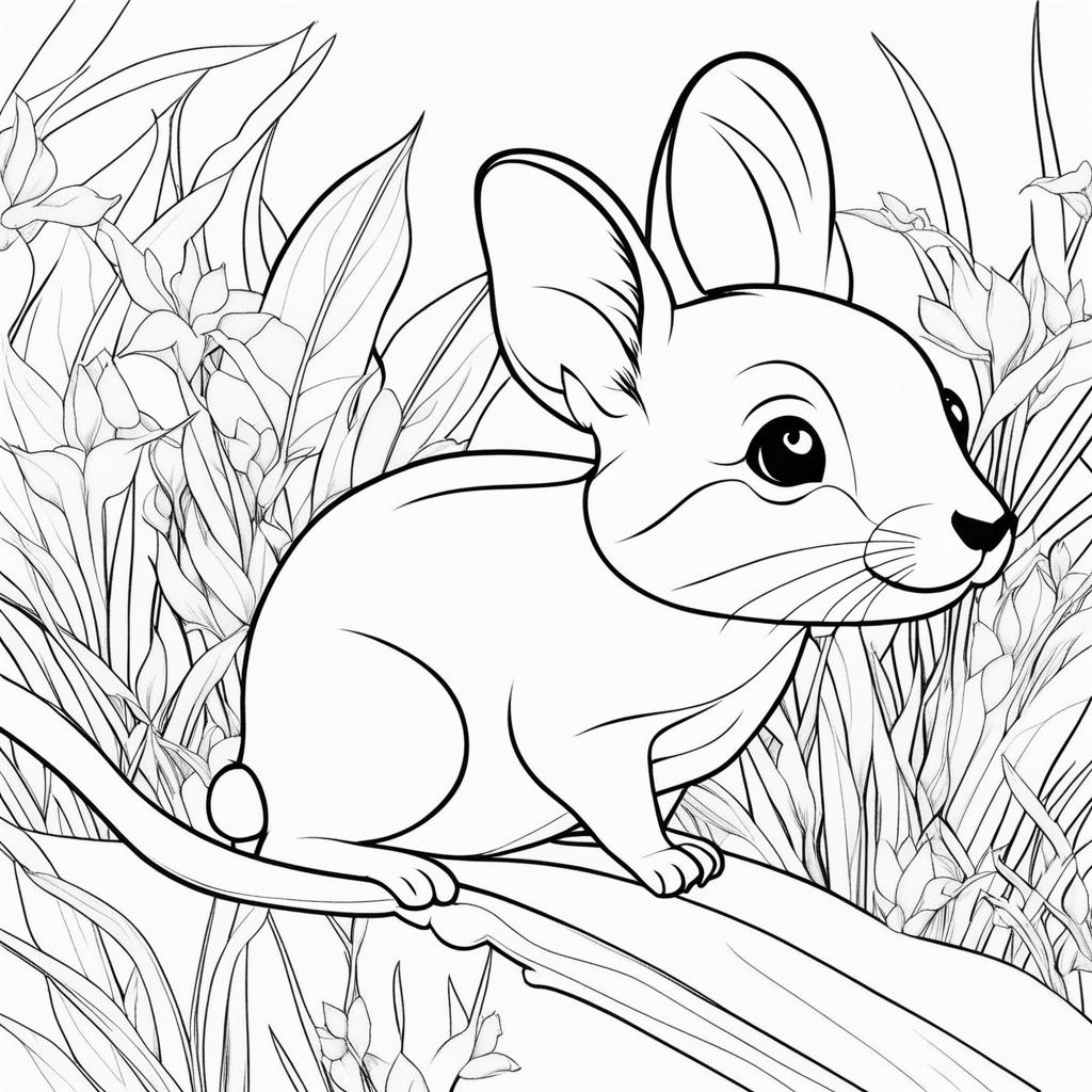 jerboas cute animals coloring page 