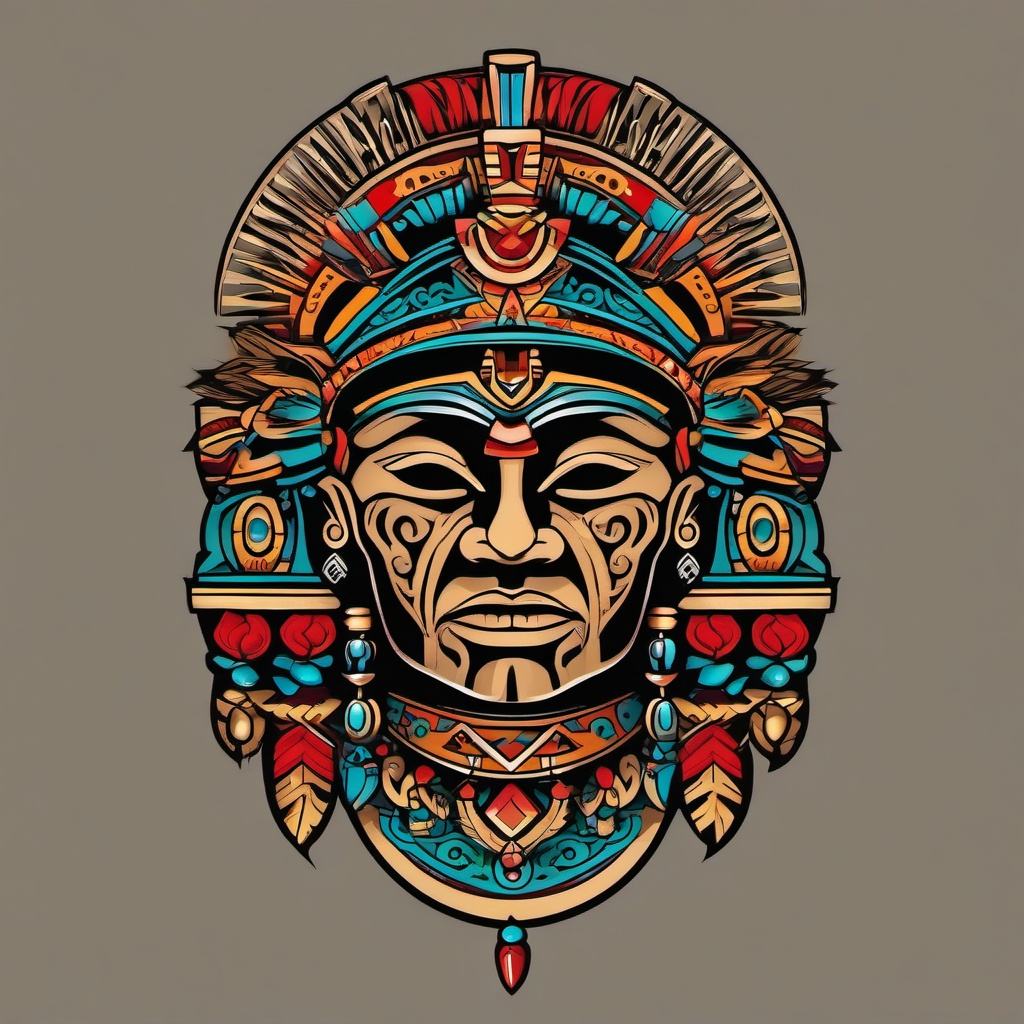 aztec necklace tattoo  simple vector color tattoo