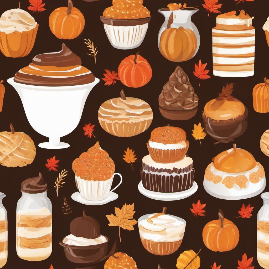 Fall Baking clipart - Baking delicious fall treats, ,vector color clipart,minimal