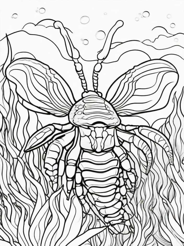 Mantis Shrimp Coloring Pages - Colorful Punching Ocean Creature  black outline printable sheet, coloring page