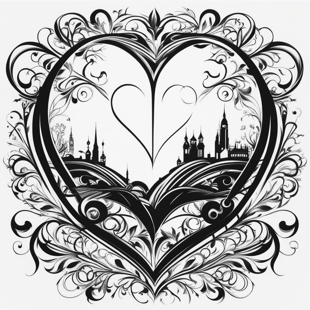 heartbeat tattoo black and white design 