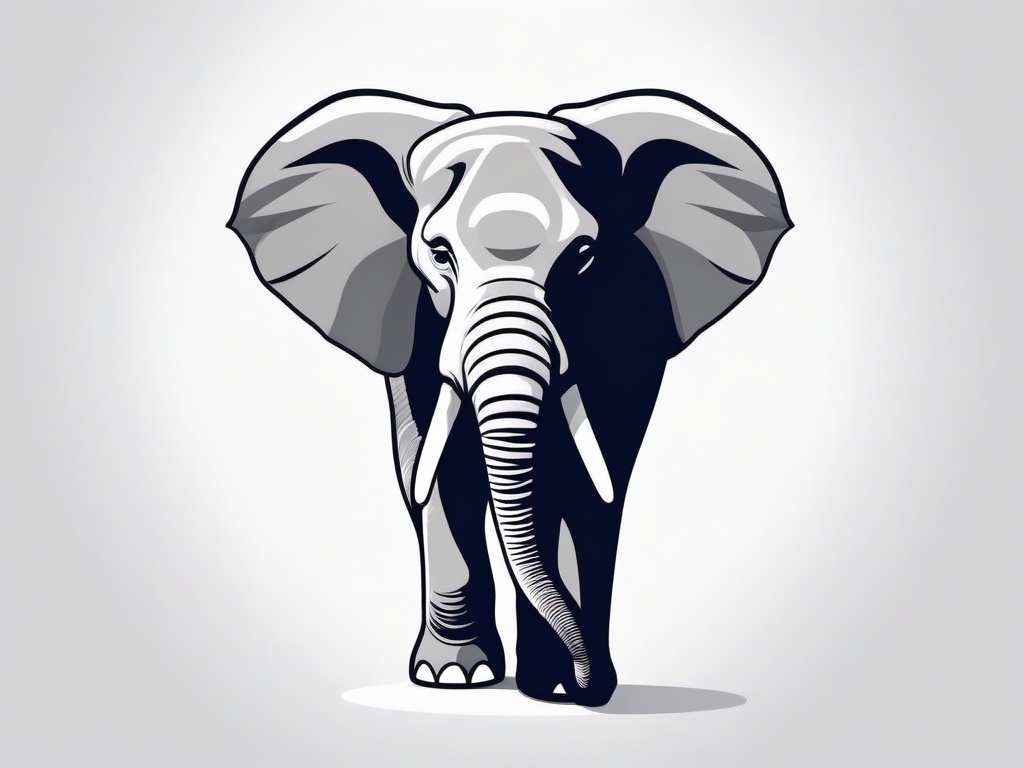 Elephant cartoon  minimal, white background