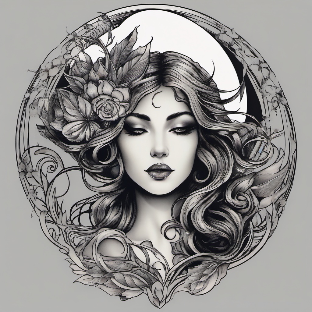 Siren Tattoo Ideas with a moon fairy