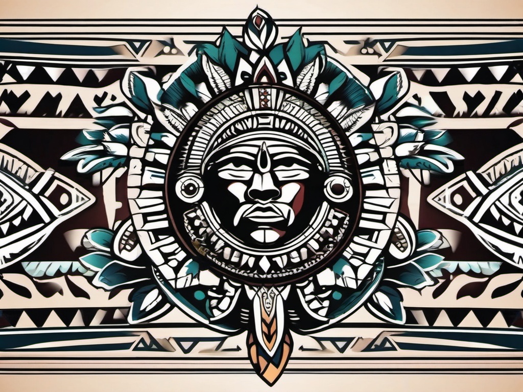 aztec indian tattoo  simple vector color tattoo