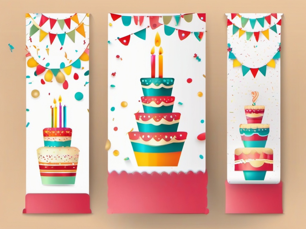 Birthday Banner clipart - Decorative birthday banner with text, ,vector color clipart,minimal