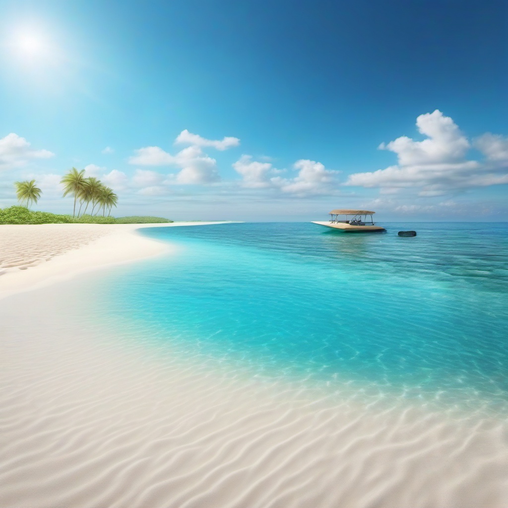 Beachside sandbar and snorkeling close shot perspective view, photo realistic background, hyper detail, high resolution