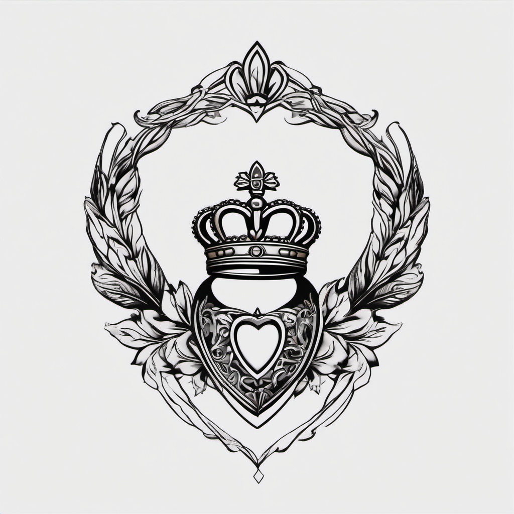 claddagh tattoo ideas  simple color tattoo,minimal,white background