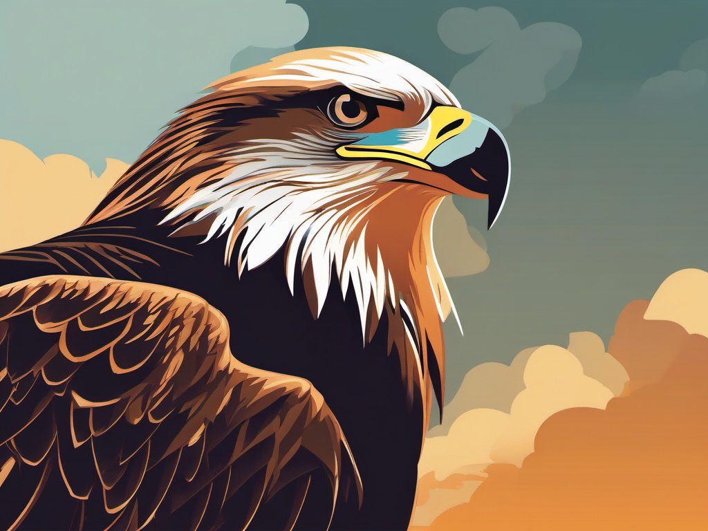 Eagle clipart - Majestic bird of prey soaring in the sky, ,color clipart vector style