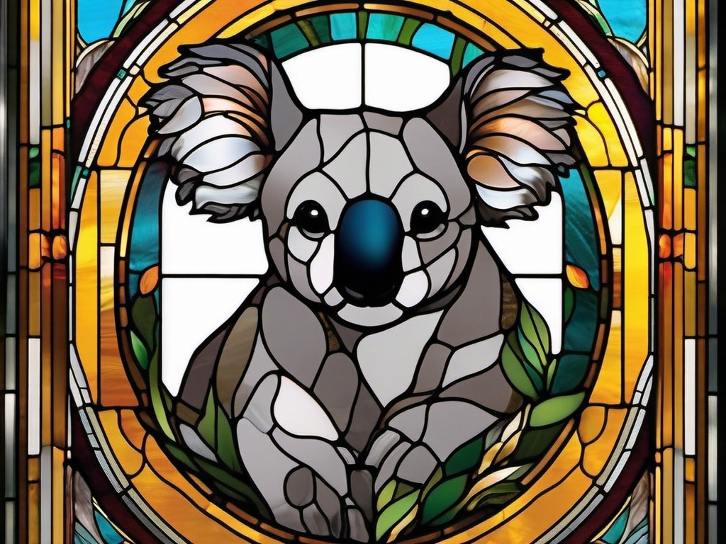 Stained Glass Koala - Bring a touch of Australian charm with stained glass koala designs, featuring these iconic marsupials in vibrant and detailed compositions.  