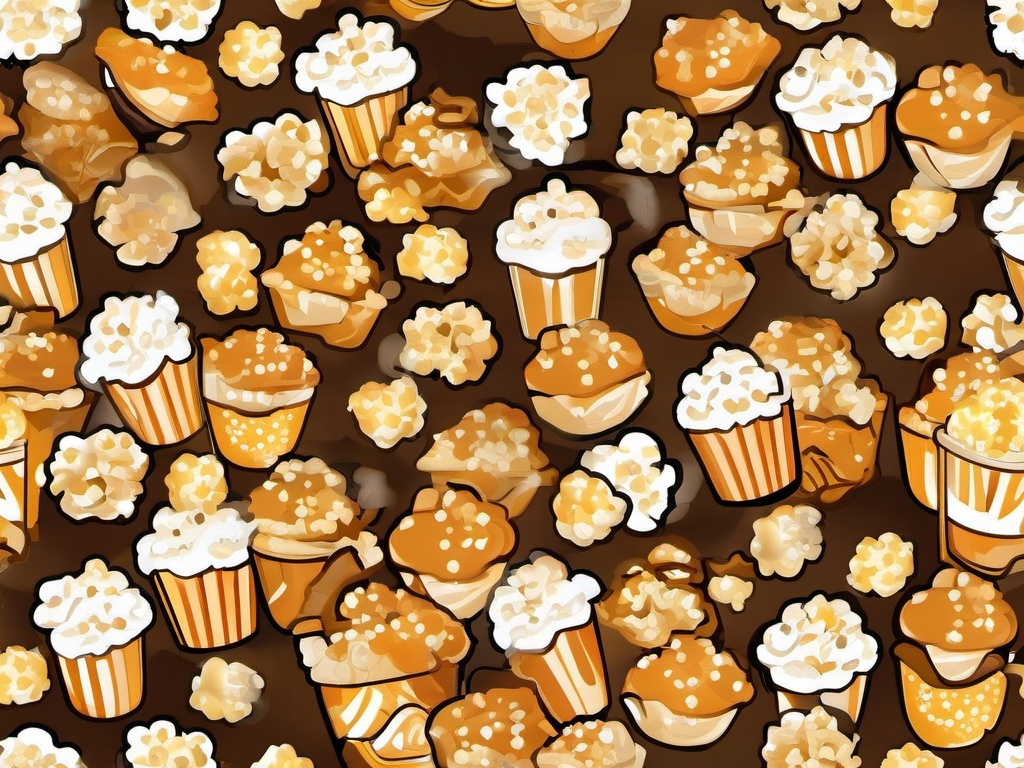 Popcorn clipart - popcorn with caramel drizzle on top  