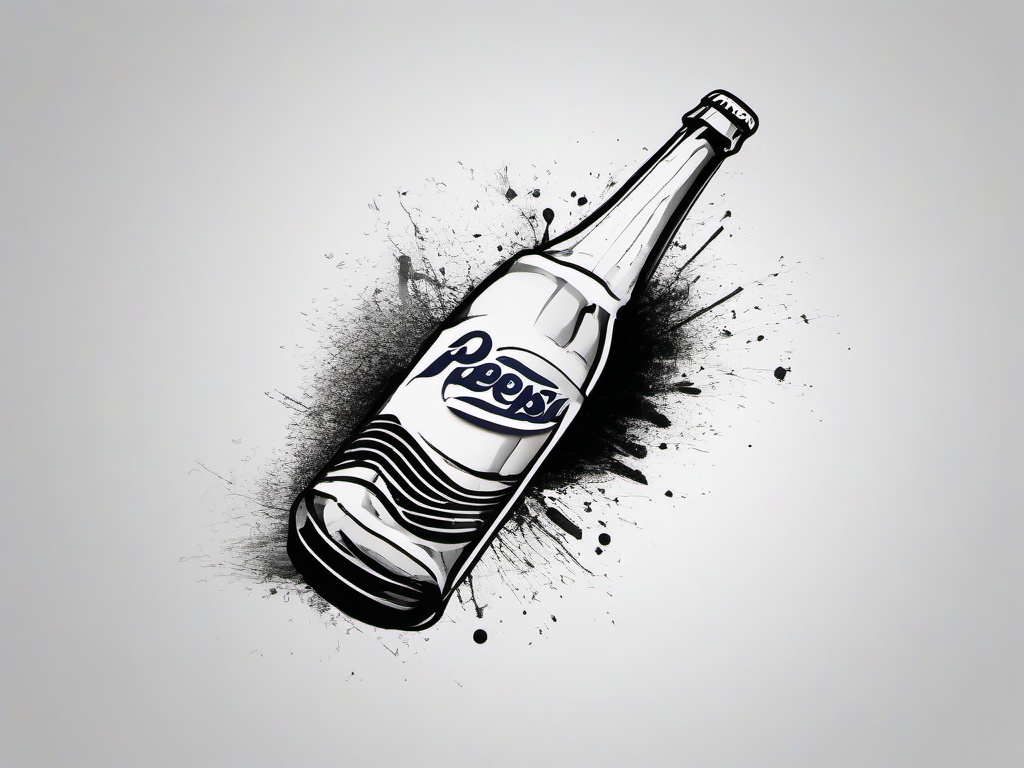 drawing of pepsi  minimal rough scribbles,doodles,black and white