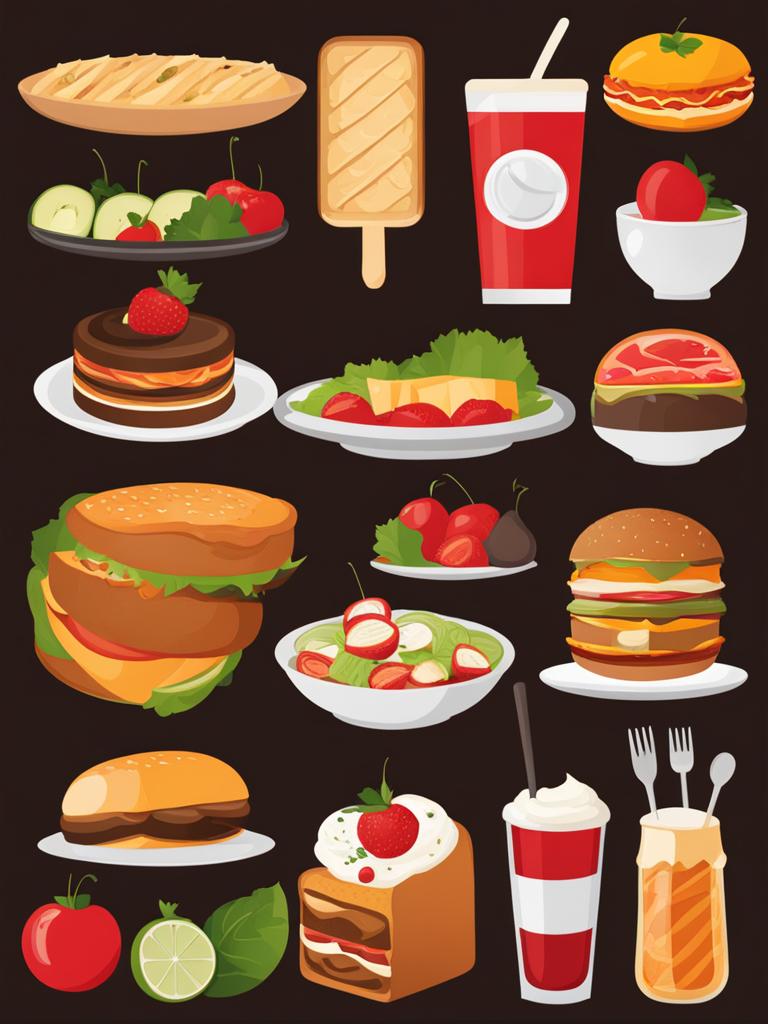 food clipart - an appetizing and diverse food graphic. 