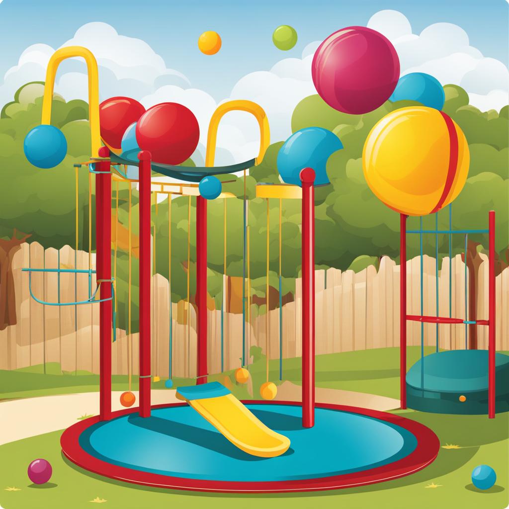 ball clipart: bouncing in a cheerful playground. 