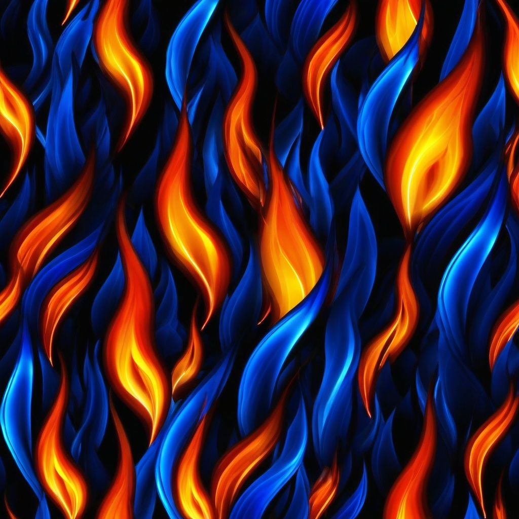 Fire Wallpaper - Blue-tipped flames dancing in the dark  background wallpaper