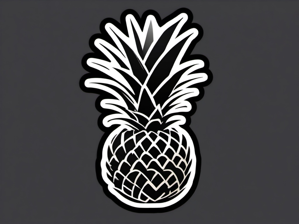 Pineapple Sticker - Tropical and juicy, a pineapple-shaped slice of heaven, , sticker vector art, minimalist design