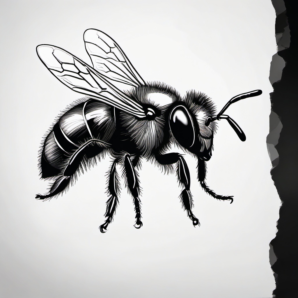 drawing of a stingless bee  minimal rough sketch scribbles,doodles,black and white