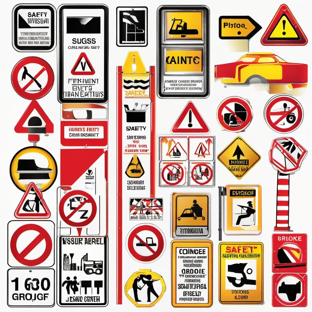 Safety Signage clipart - Various safety signs., ,vector color clipart,minimal