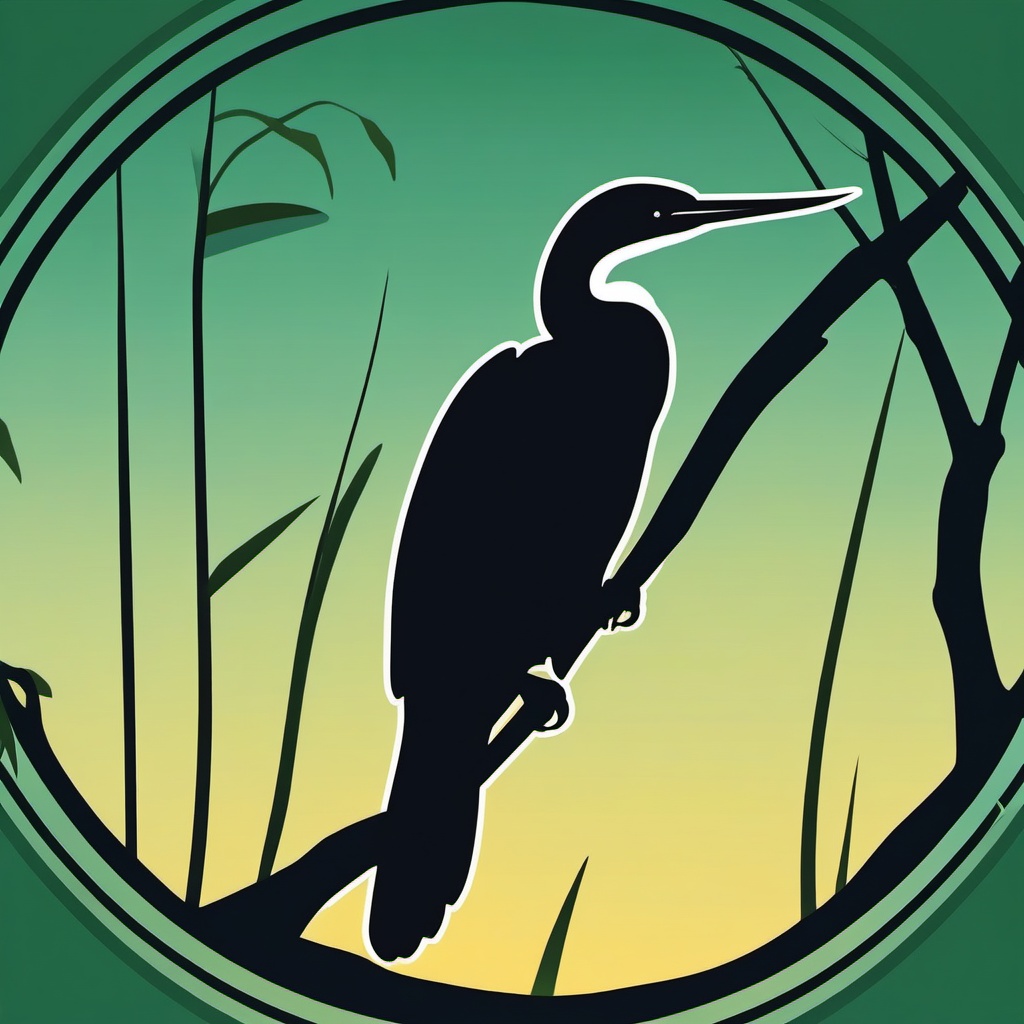 Everglades Anhinga Trail sticker- Wildlife viewing trail in the Everglades, , sticker vector art, minimalist design