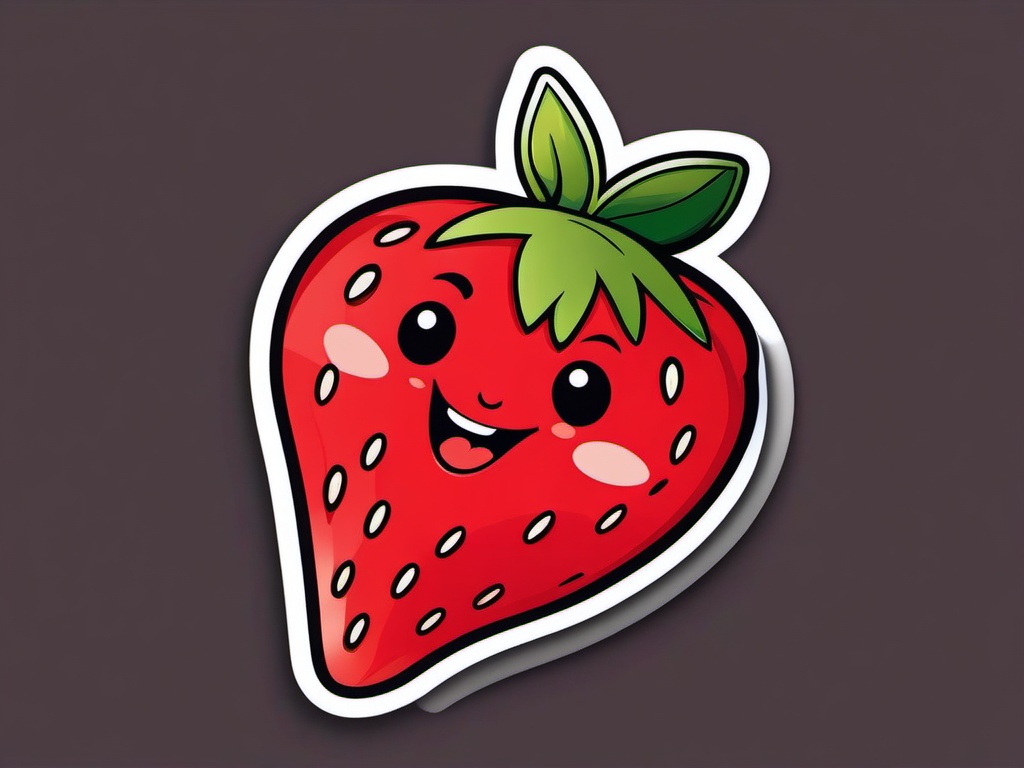 Happy Strawberry sticker- Berry Blissful Joy, , color sticker vector art