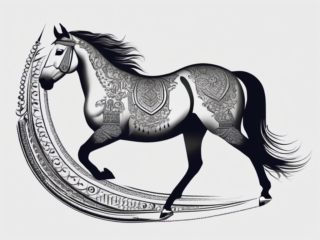 Ghoda Tattoo - Explore equestrian symbolism with a Ghoda tattoo, featuring the Hindi word for horse, celebrating the cultural and symbolic significance of these majestic animals.  simple tattoo,minimalist,white background