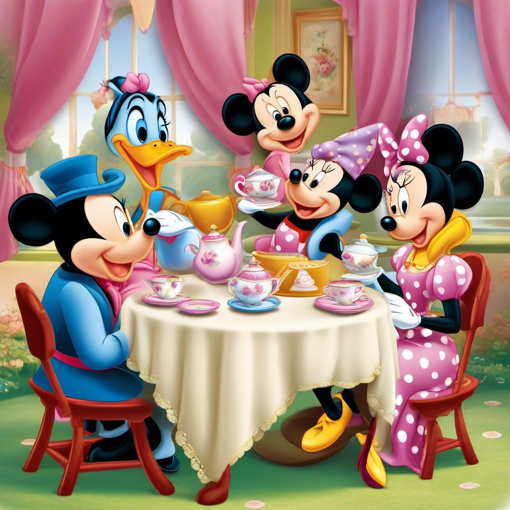 Disney clipart - Disney characters having a tea party  