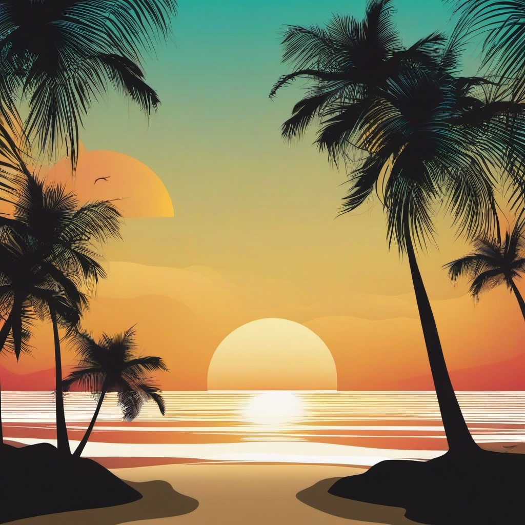 Beach background - palm trees and beach background  