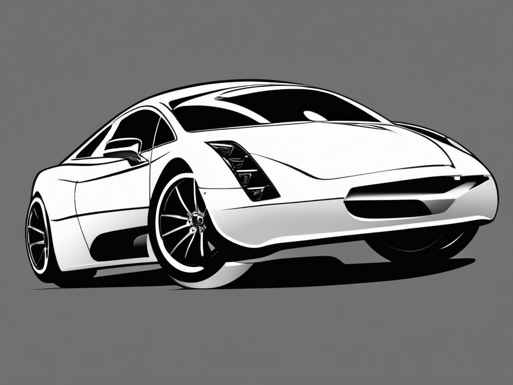 Car Clipart - A sleek car ready for a drive.  color clipart, minimalist, vector art, 