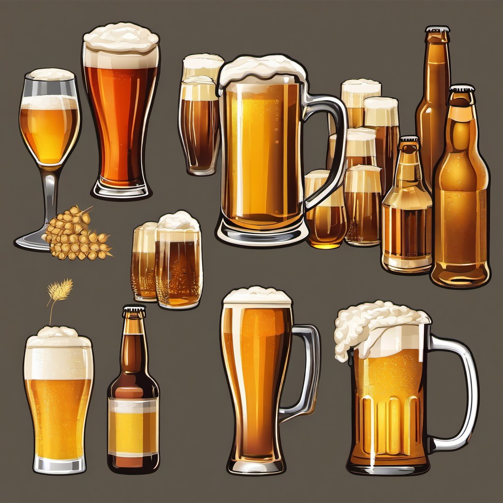 Beer clipart - beer flight with different styles  vector clipart