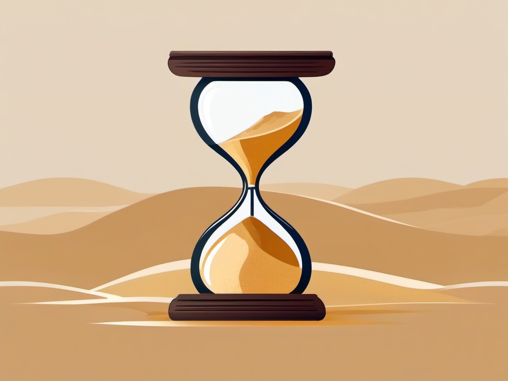 Hourglass Clipart - A vintage hourglass measuring the passage of time with flowing sand, an ancient timekeeper.  color clipart, minimalist, vector art, 