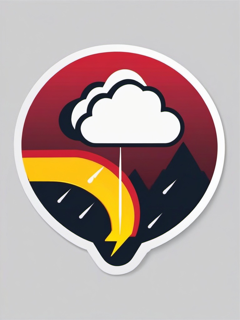 Thunderstorm warning sticker- Alert and caution, , sticker vector art, minimalist design