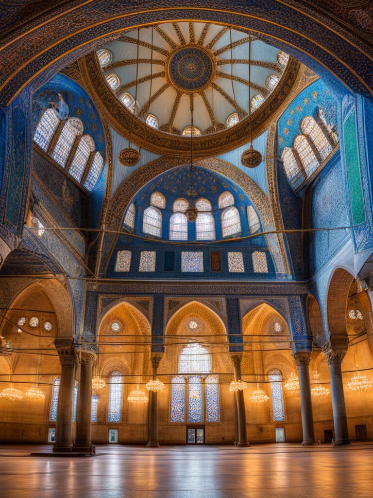 blue mosque - showcase the stunning interior of the blue mosque (sultan ahmed mosque) in istanbul, turkey. 