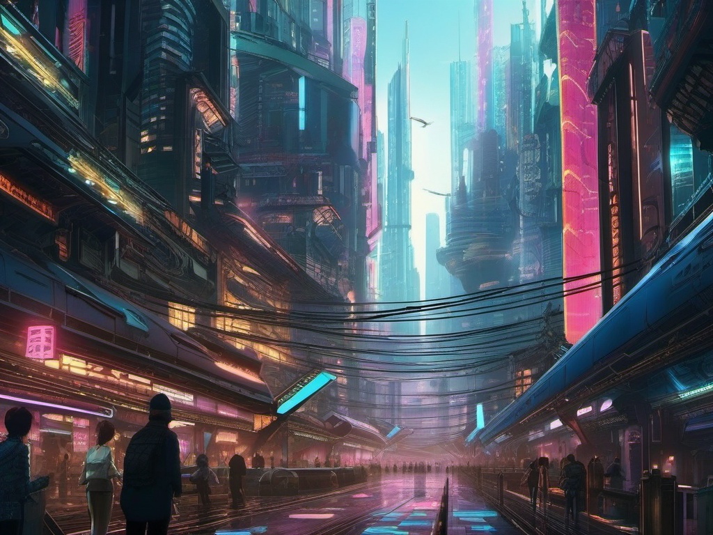 Futuristic Cyberpunk City Cool Anime Wallpapers intricate details, patterns, wallpaper photo