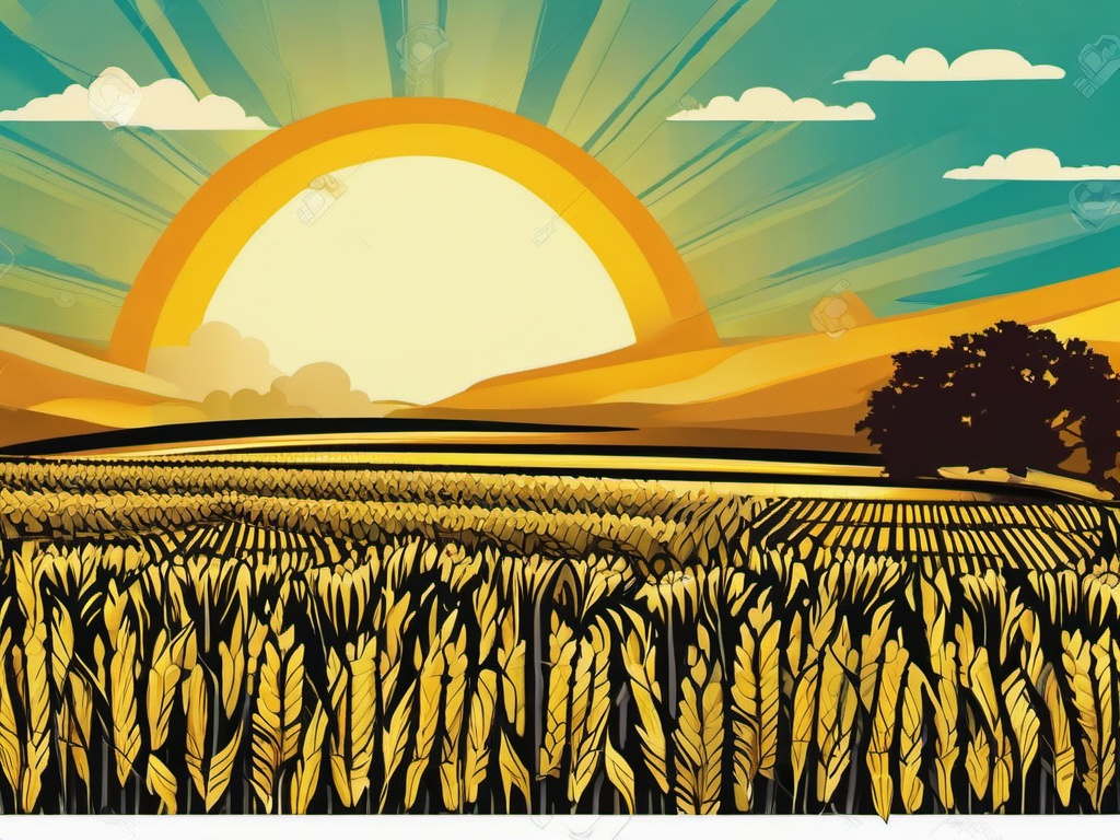 Corn clipart - cornfield under the sun  vector clipart