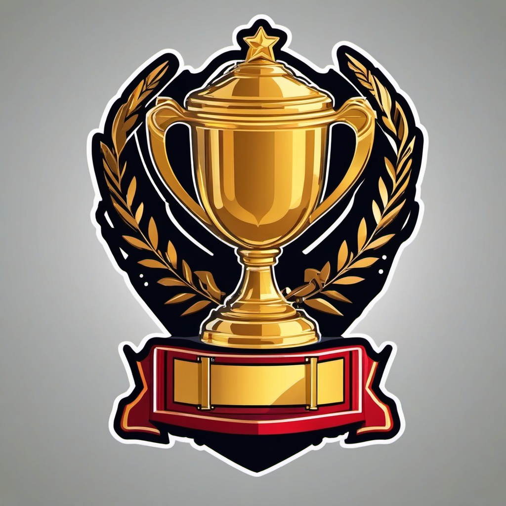 Trophy Sticker - Celebrating victories and accomplishments with the prestigious trophy, , sticker vector art, minimalist design