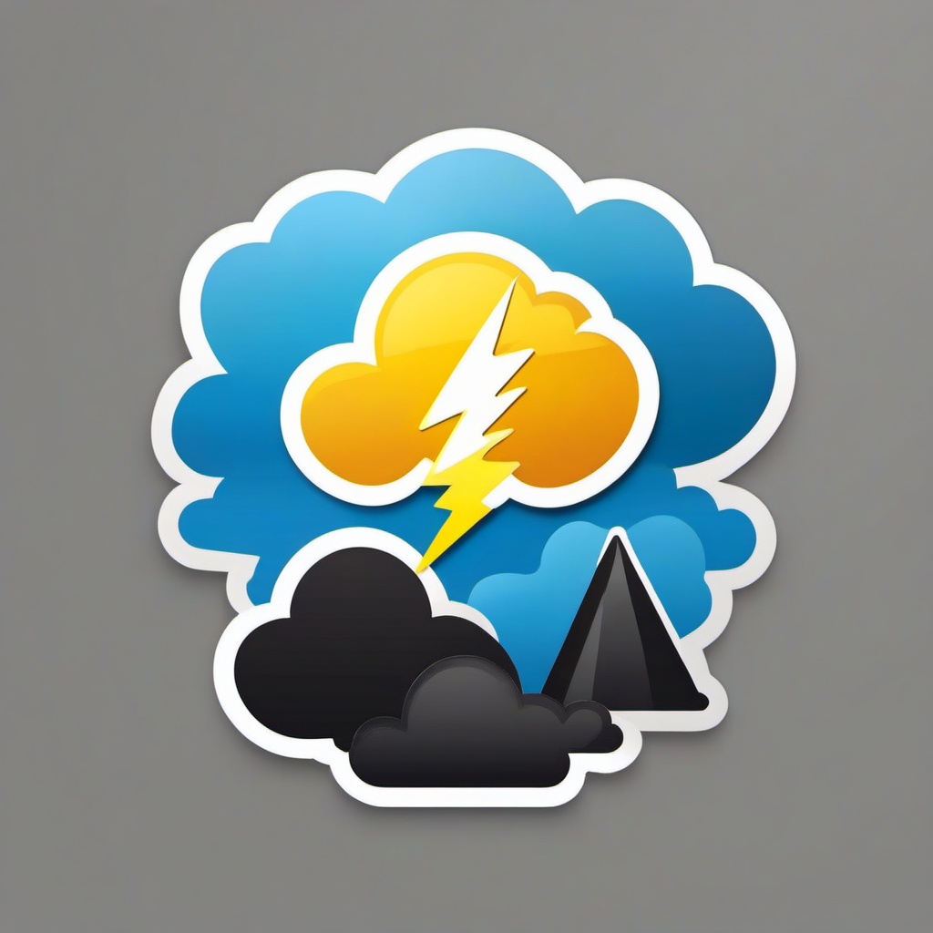 Thunderstorm and Lightning Emoji Sticker - Nature's electrifying and dramatic display, , sticker vector art, minimalist design