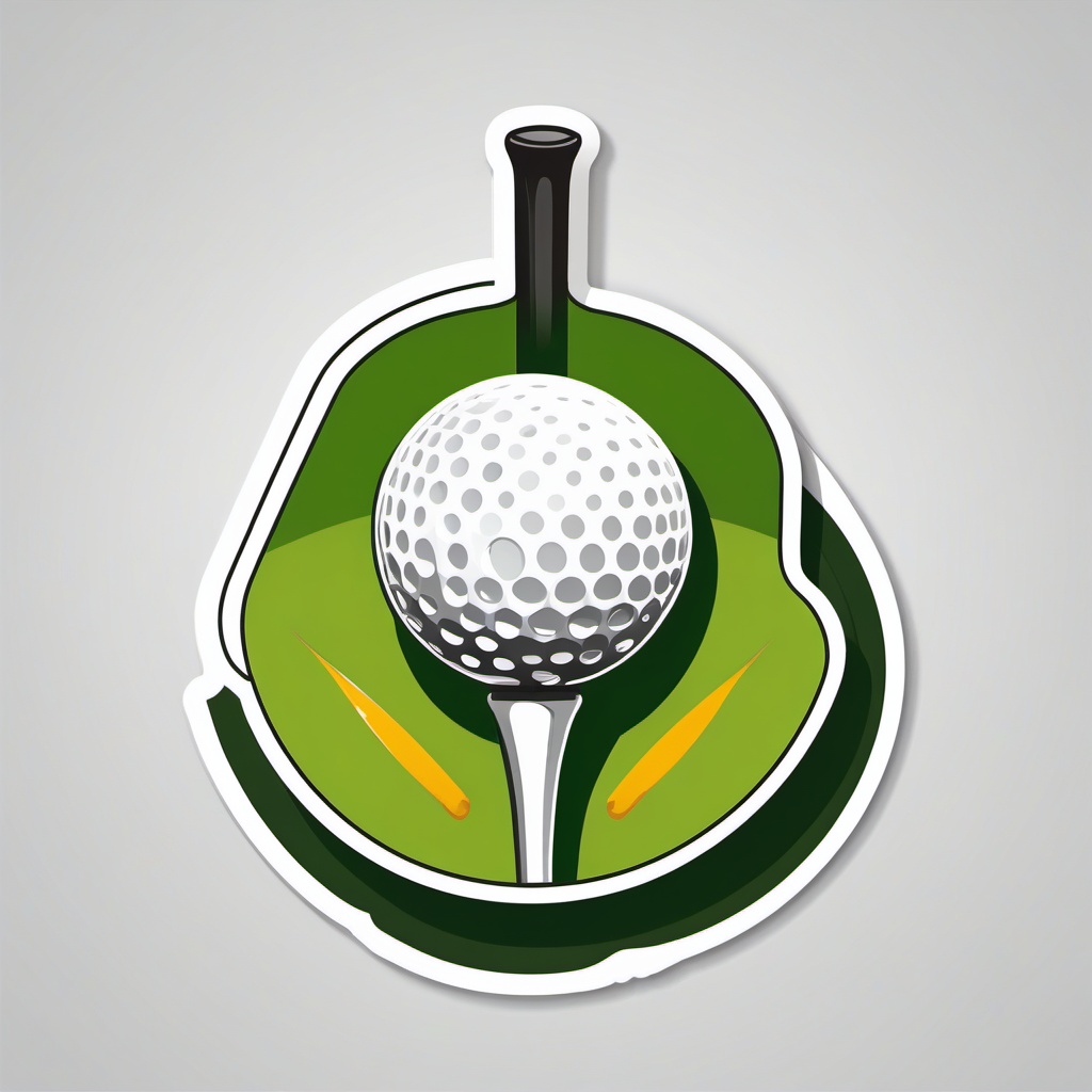 Golf Tee and Ball Sticker - Tee-off perfection, ,vector color sticker art,minimal