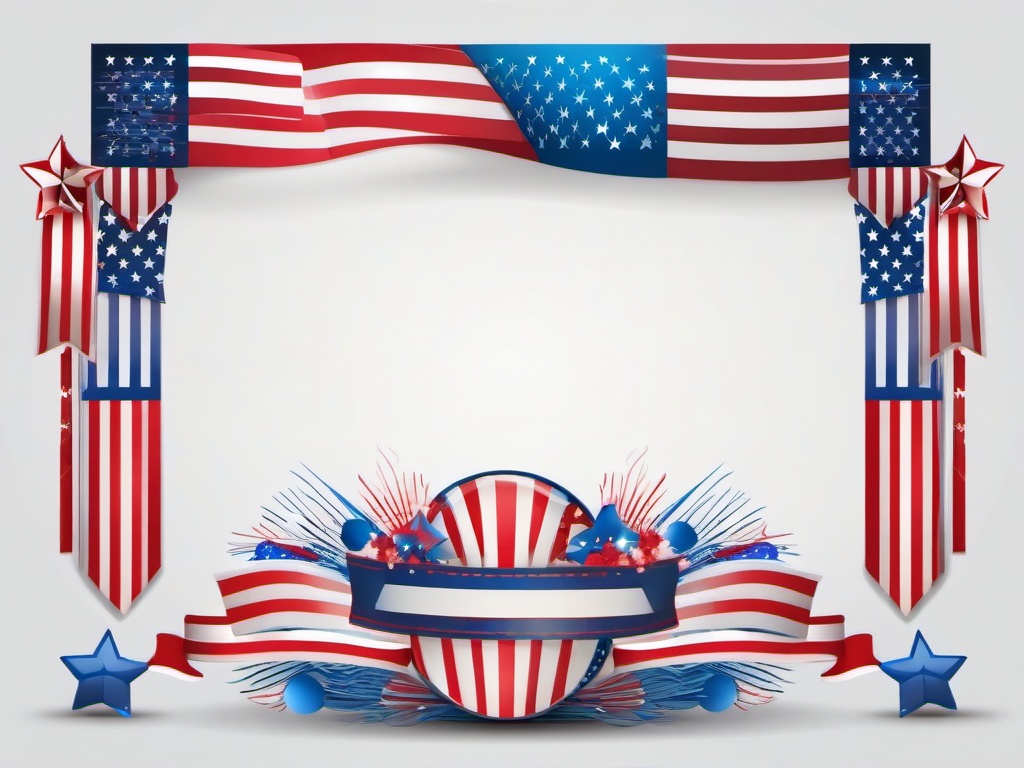 Memorial Day clipart - red, white, and blue decorations  