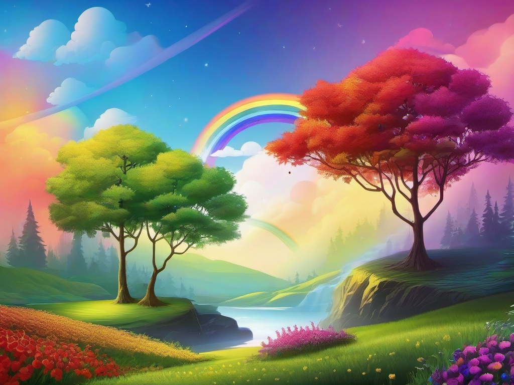 Rainbow Background Art  