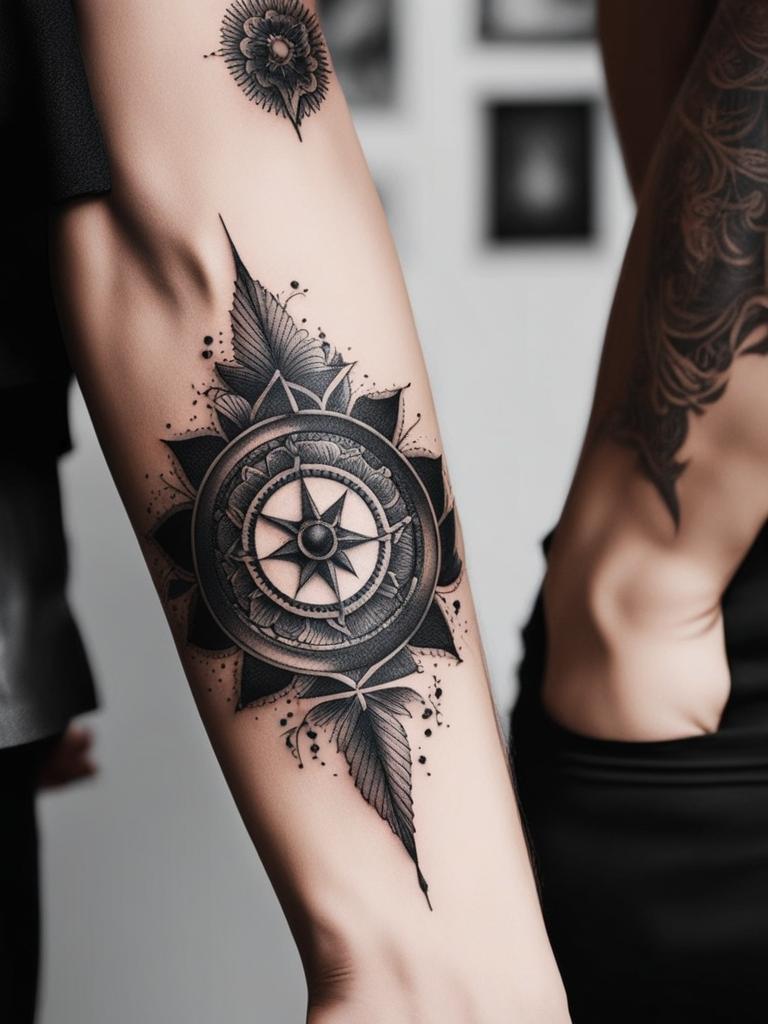 matching tattoos for couples design black and white 