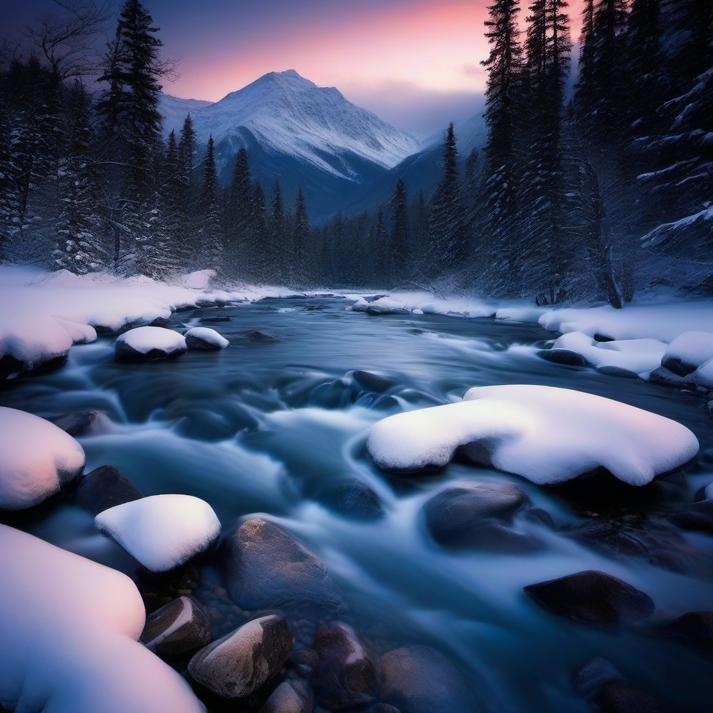 Mountain Background Wallpaper - snowy river wallpaper  