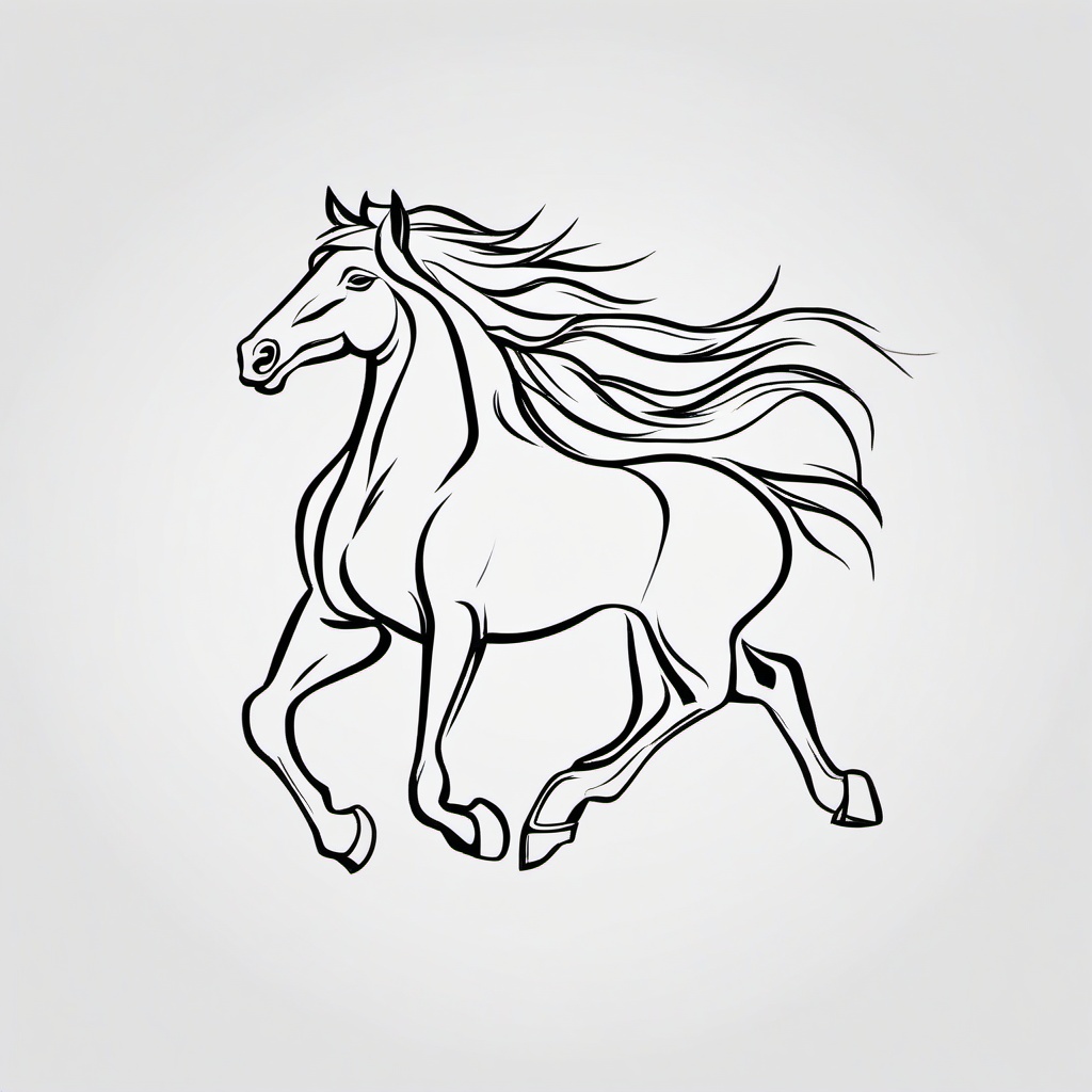 simple horse outline tattoo  simple tattoo,minimalist,white background