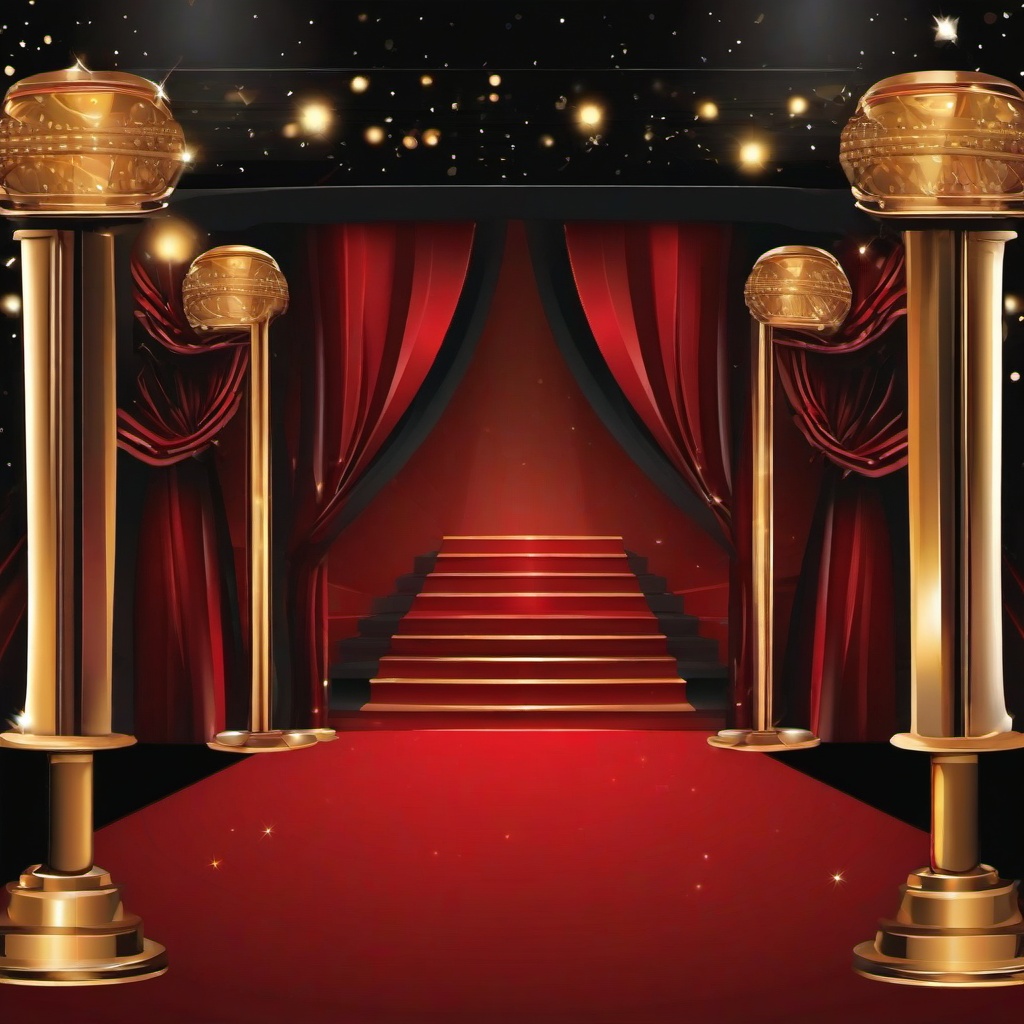 TV clipart - award show red carpet  vector clipart