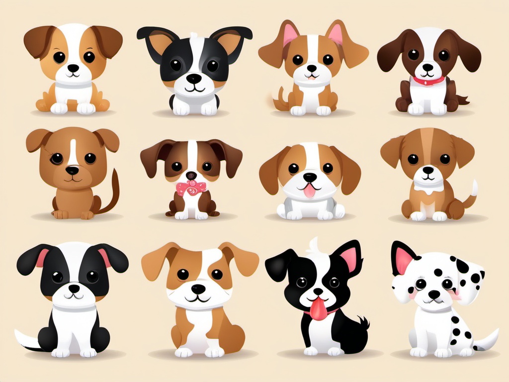 Dog Clipart, Cute and playful puppy illustrations. 