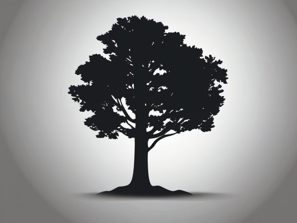 Tree Sticker - Simple tree silhouette, ,vector color sticker art,minimal