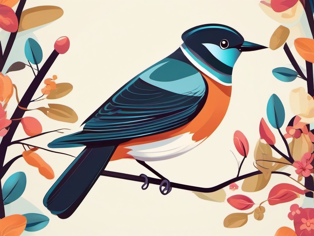 Bird clipart - bird in a playful cartoon style  