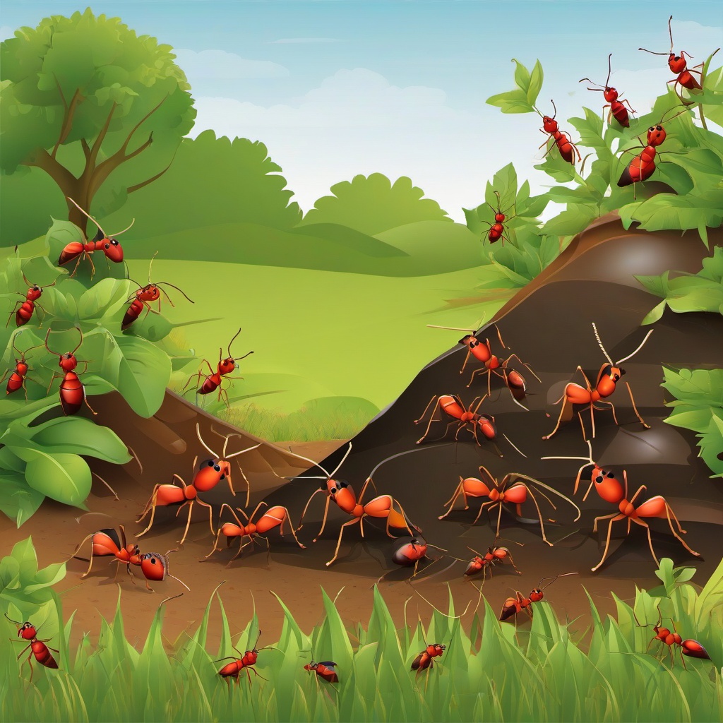 Ant clipart - ant hill with ants  clipart